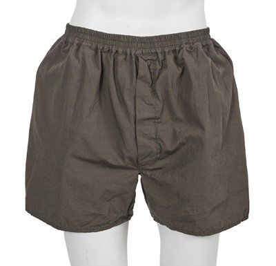Lot 329 - A Rick Owens men's grey and black leather and cotton ensemble, circa 2008