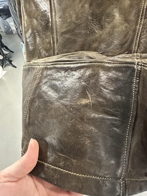 Lot 38 - A Carol Christian Poell men's garment-dyed brown leather 'Object Tempered' jacket, 'Disjointed' collection, Autumn-Winter 2007-08
