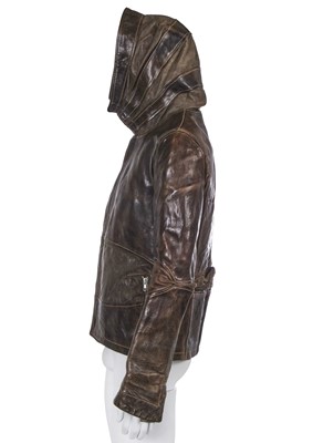 Lot 38 - A Carol Christian Poell men's garment-dyed brown leather 'Object Tempered' jacket, 'Disjointed' collection, Autumn-Winter 2007-08