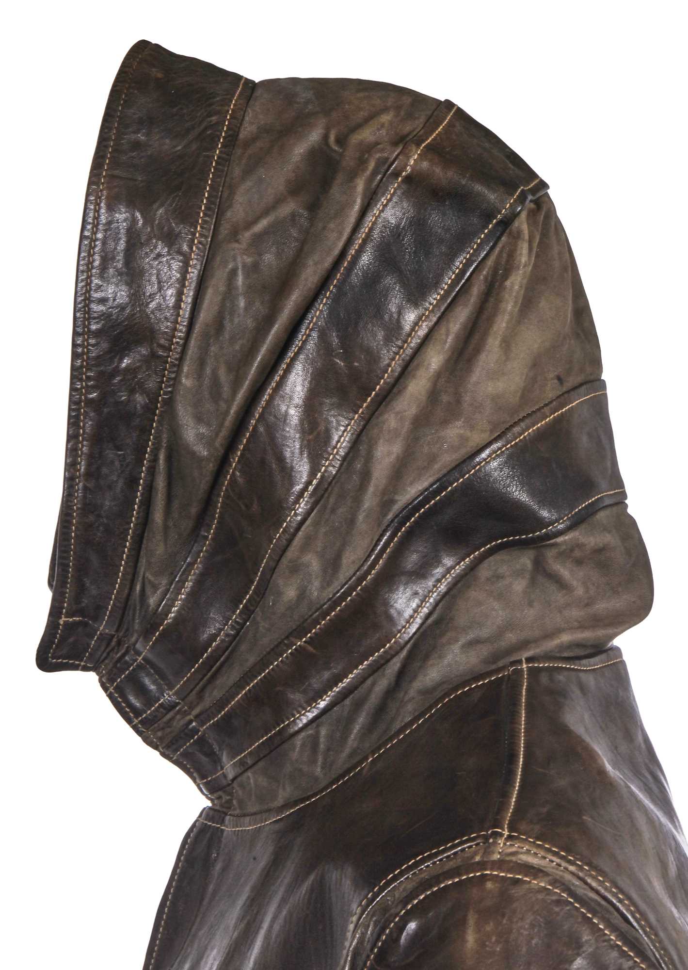 Lot 38 - A Carol Christian Poell men's garment-dyed brown leather 'Object Tempered' jacket, 'Disjointed' collection, Autumn-Winter 2007-08