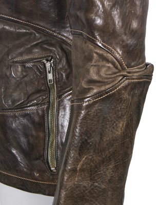 Lot 38 - A Carol Christian Poell men's garment-dyed brown leather 'Object Tempered' jacket, 'Disjointed' collection, Autumn-Winter 2007-08