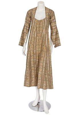 Lot 779 - An embroidered striped silk anteri robe. Ottoman Turkish, first half 19th century