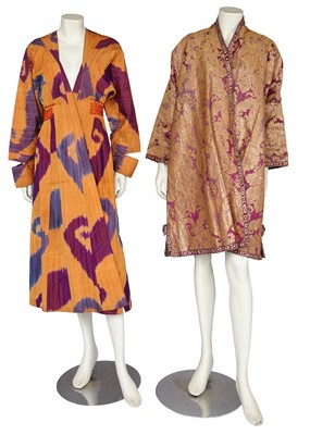 Lot 761 - An ikat-silk chapan, Uzbekistan, early 20th century