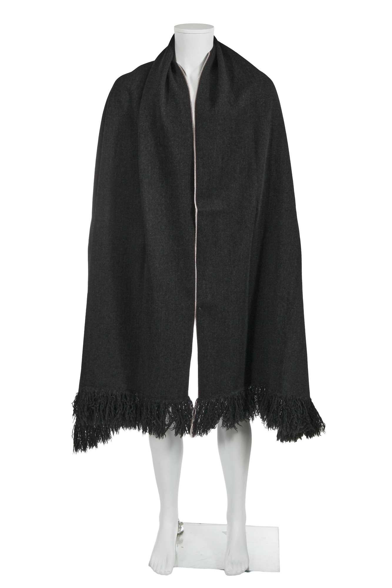Lot 26 - A Carol Christian Poell men's dark grey wool 'Self-edge' metre scarf, 'Dead End' collection, 2010
