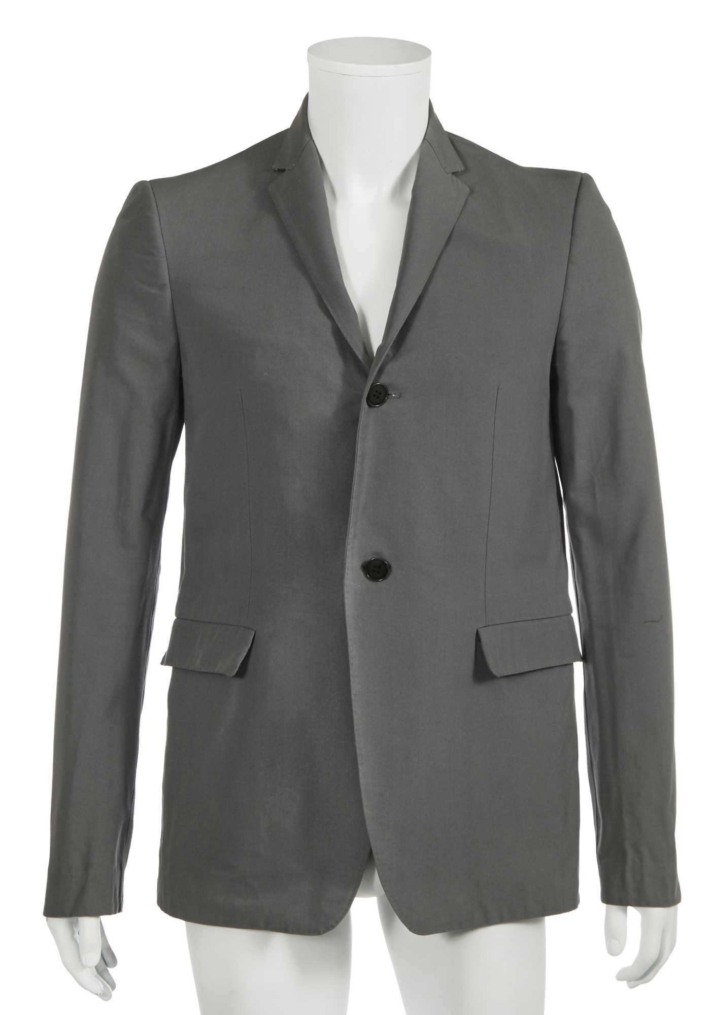 Lot 29 - A Carol Christian Poell men's grey-green cotton 'Self-edge' blazer, 'Self-Same' collection, 2009