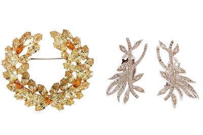 Lot 648 - A Christian Dior by Mitchel Maer rhinestone brooch, 1952-1956