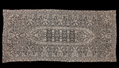 Lot 752 - A Cantu bobbin tapelace tablecloth, Belgian, circa 1900