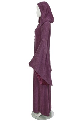 Lot 540 - A Biba purple ribbed cotton dressing gown, circa 1970