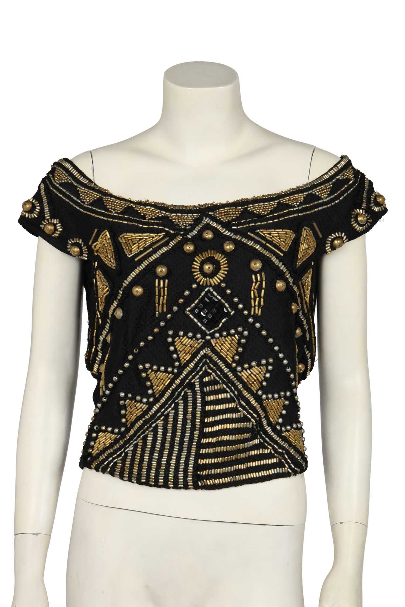 Lot 299 - A Gianni Versace embroidered black silk bodice, Spring-Summer 1990