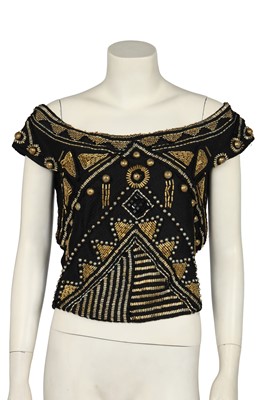 Lot 299 - A Gianni Versace embroidered black silk bodice, Spring-Summer 1990
