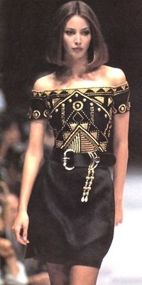 Lot 299 - A Gianni Versace embroidered black silk bodice, Spring-Summer 1990