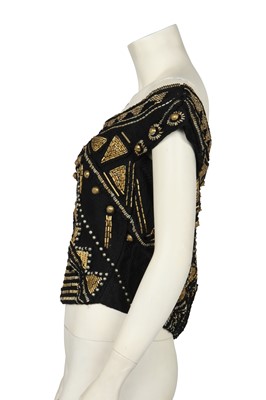Lot 299 - A Gianni Versace embroidered black silk bodice, Spring-Summer 1990