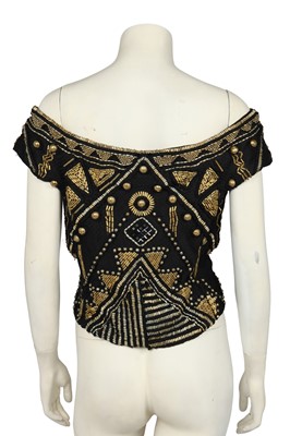 Lot 299 - A Gianni Versace embroidered black silk bodice, Spring-Summer 1990