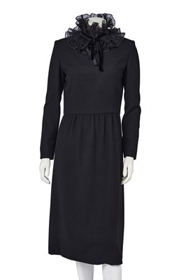 Lot 563 - A Miss Dior black wool crêpe dress, early 1970s
