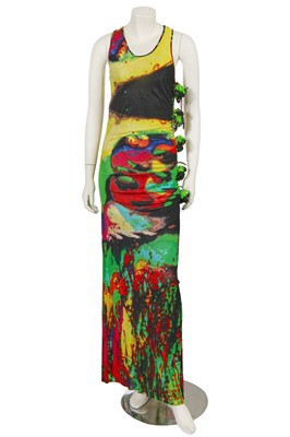 Lot 155 - A Jean Paul Gaultier multicoloured face-print rayon dress, 'Love Boat' collection, Spring-Summer 2000