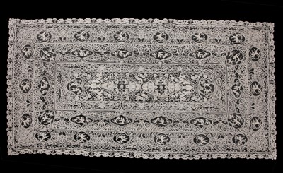 Lot 753 - A Cantu bobbin tapelace tablecloth, Belgian, circa 1900