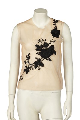 Lot 423 - An Alexander McQueen embroidered mesh top, 'It's a Jungle Out There' collection, Autumn-Winter 1997-98