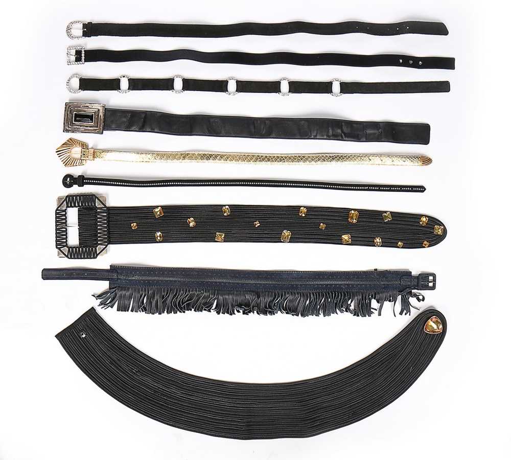 Lot 41 - Nine Yves Saint Laurent Rive Gauche belts,...