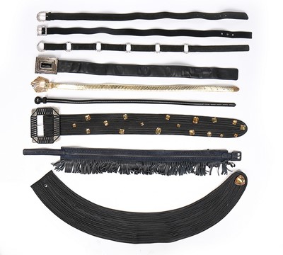 Lot 41 - Nine Yves Saint Laurent Rive Gauche belts,...