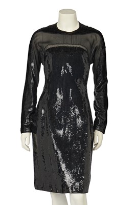 Lot 431 - A Geoffrey Beene black sequined cocktail dress, Autumn-Winter 1990-91