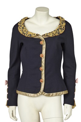 Lot 310 - A Gianni Versace navy wool jacket with bows, Spring-Summer 1992