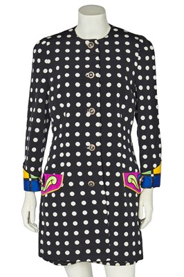 Lot 303 - A Gianni Versace polka dot silk ensemble, Spring -Summer 1991
