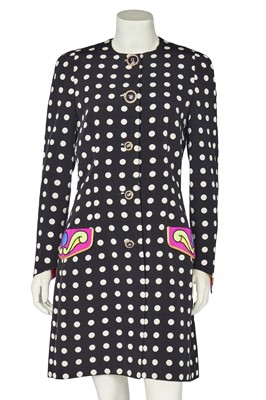 Lot 291 - A Gianni Versace polka dot silk twill coat, Spring-Summer 1991