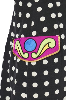 Lot 291 - A Gianni Versace polka dot silk twill coat, Spring-Summer 1991