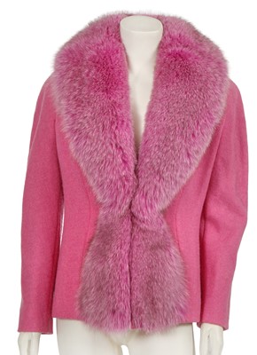 Lot 384 - A Christian Dior by John Galliano fox-trimmed jacket, 'Sportswear on Heels' collection, Autumn-Winter 1998-99