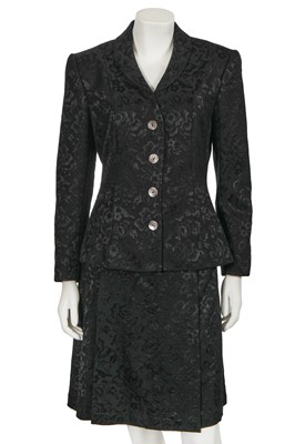 Lot 382 - A Christian Dior by John Galliano black damask suit, 'Sportswear on Heels' collection, Autumn-Winter 1998-99