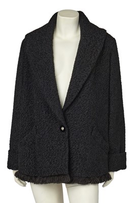 Lot 380 - A Christian Dior by John Galliano black bouclé wool jacket, 'Sportswear on Heels' collection, Autumn-Winter 1998-99