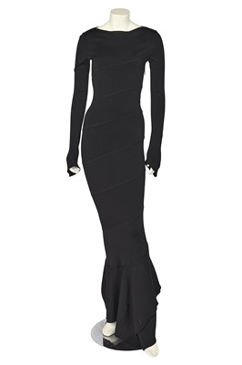 Lot 160 - An Azzedine Alaïa couture, black jersey bodycon gown, Spring-Summer 2003