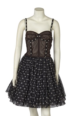 Lot 374 - A Christian Dior by Gianfranco Ferré polka dot organdie cocktail dress, Spring-Summer 1995