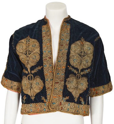 Lot 789 - An embroidered navy velvet Bethlehem jacket (taqsireh), 1940s
