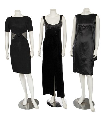 Lot 366 - A group of Balenciaga black dresses, late 1990s