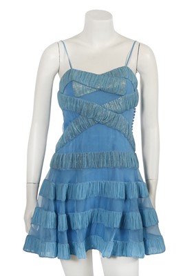 Lot 260 - A Christian Dior by John Galliano blue chiffon cocktail dress, 'Tribal Chic' collection, Spring-Summer 2009