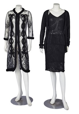 Lot 238 - A Christian Dior by John Galliano black Chantilly lace coat, commercial collection 2005