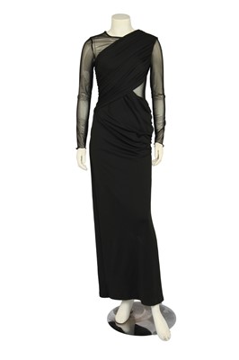Lot 256 - A Christian Dior by John Galliano black jersey and mesh evening gown, commercial collection 2006