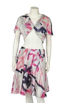 Lot 243 - A Christian Dior by John Galliano printed silk ensemble, pre-collection 2007