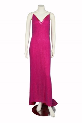 Lot 265 - A Jenny Packham beaded magenta gown owned by Lesley Garrett, 2000s