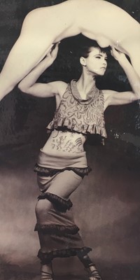 Lot 538 - A BodyMap crop top and rare wedged shoes, 1984-85