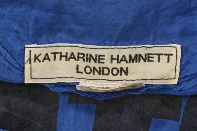 Lot 526 - A Katharine Hamnett 'Stay Alive in 85' silk T-shirt, 1984