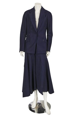 Lot 349 - A Vivienne Westwood navy blue wool-blend suit, mid-1990s