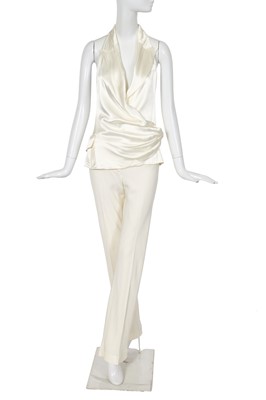 Lot 192 - A John Galliano white satin trouser ensemble, 'Everybody's Beautiful' collection, Spring-Summer 2006
