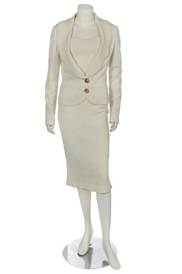 Lot 230 - A John Galliano textured weave ivory summer ensemble, pre-collection 2000