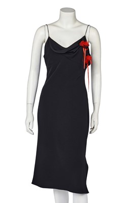 Lot 171 - A John Galliano black crêpe dress with fabric corsage, commercial collection 2001