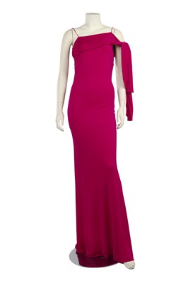 Lot 123 - A John Galliano fuchsia-pink jersey evening gown circa 2010