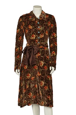 Lot 169 - A John Galliano 30s-inspired devoré velvet coat-dress, commercial collection 2005