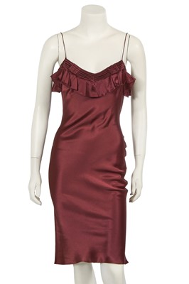 Lot 179 - A John Galliano wine satin slip dress, 2004