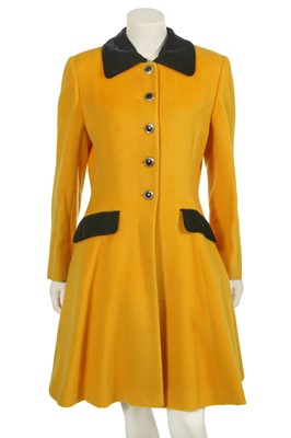 Lot 520 - A Mademoiselle Dior yellow and black wool coat, 1980s